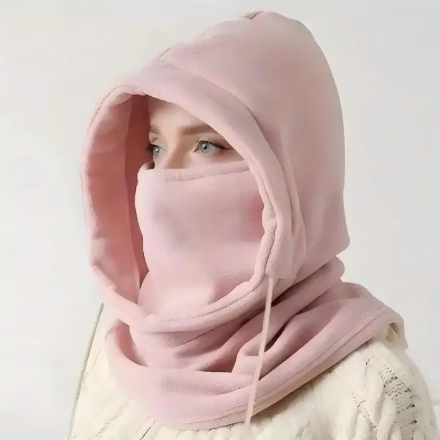 Convenient traveller's Knit Windproof Balaclava, Outdoor Mask, Neck Protection, Cold Insulation, Integrated with Fleece Face Protection Hoodie