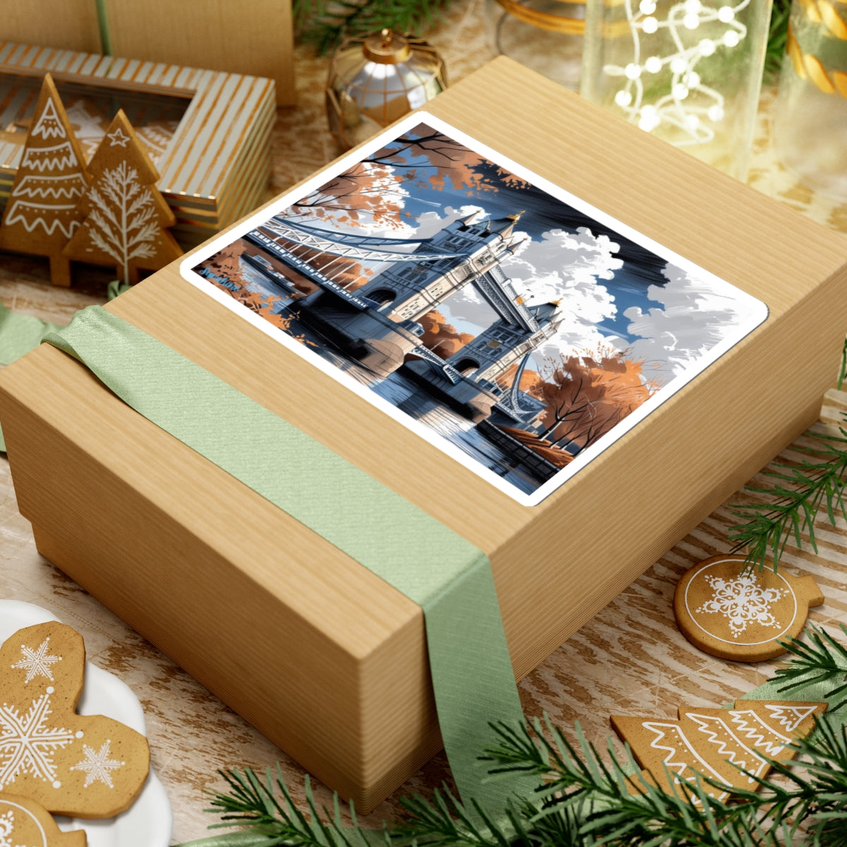 Vintage London Bridge Kiss-Cut Stickers | Aesthetic Art Decor, Travel Gifts, Scrapbooking, Journal Accessories, Unique Wall Decor