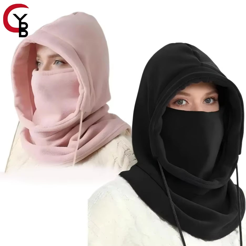 Convenient traveller's Knit Windproof Balaclava, Outdoor Mask, Neck Protection, Cold Insulation, Integrated with Fleece Face Protection Hoodie