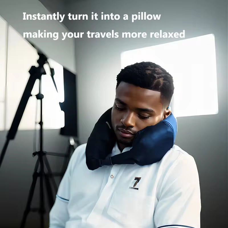 Multifunctional Neck Pillow Crossbody Bag, Unisex Student Travel Pack, Convenient, Space-Saving Pillow Bag Hide Extra Carry-Ons