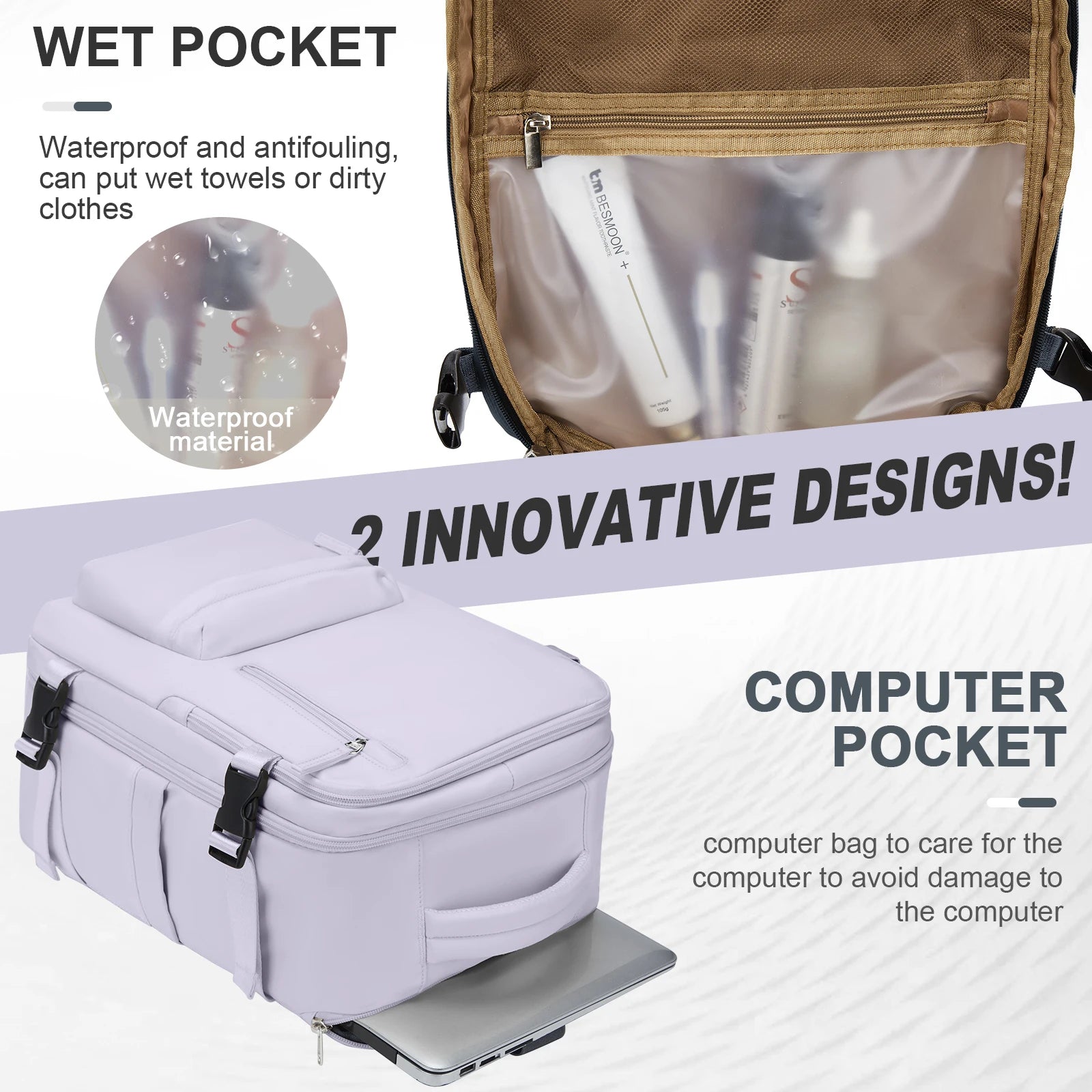 Cabin Travel Backpack Laptop Bag Large Capacity Stylish Carry-Ons 45X36X20 Backpack 40X20X25 Water Resistant Bag