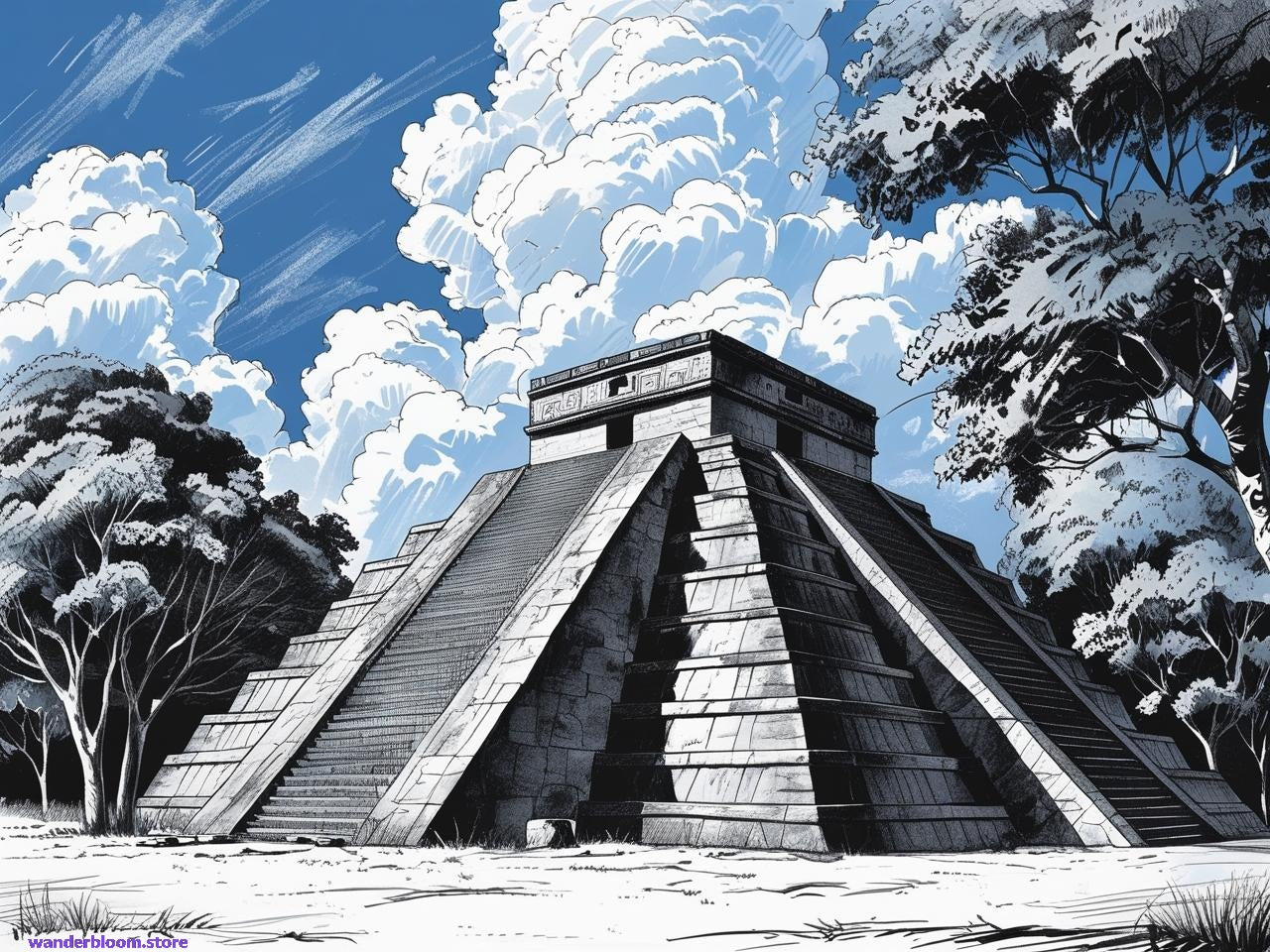 SELF - PRINTABLE : Chichén Itzá Mexico printable art         (11 pieces)
