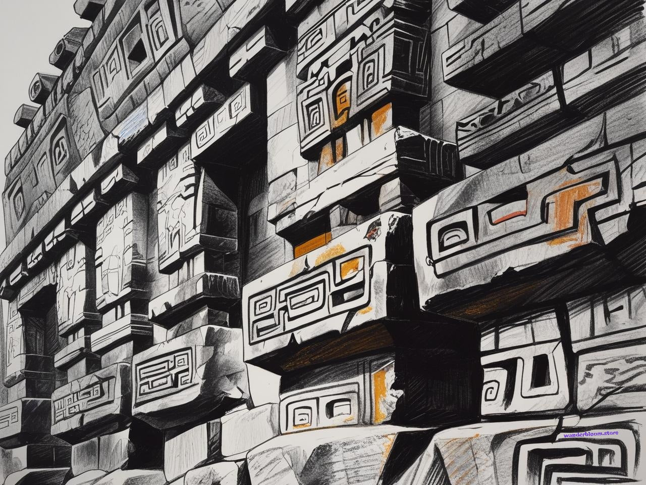 SELF - PRINTABLE : Chichén Itzá Mexico printable art         (11 pieces)
