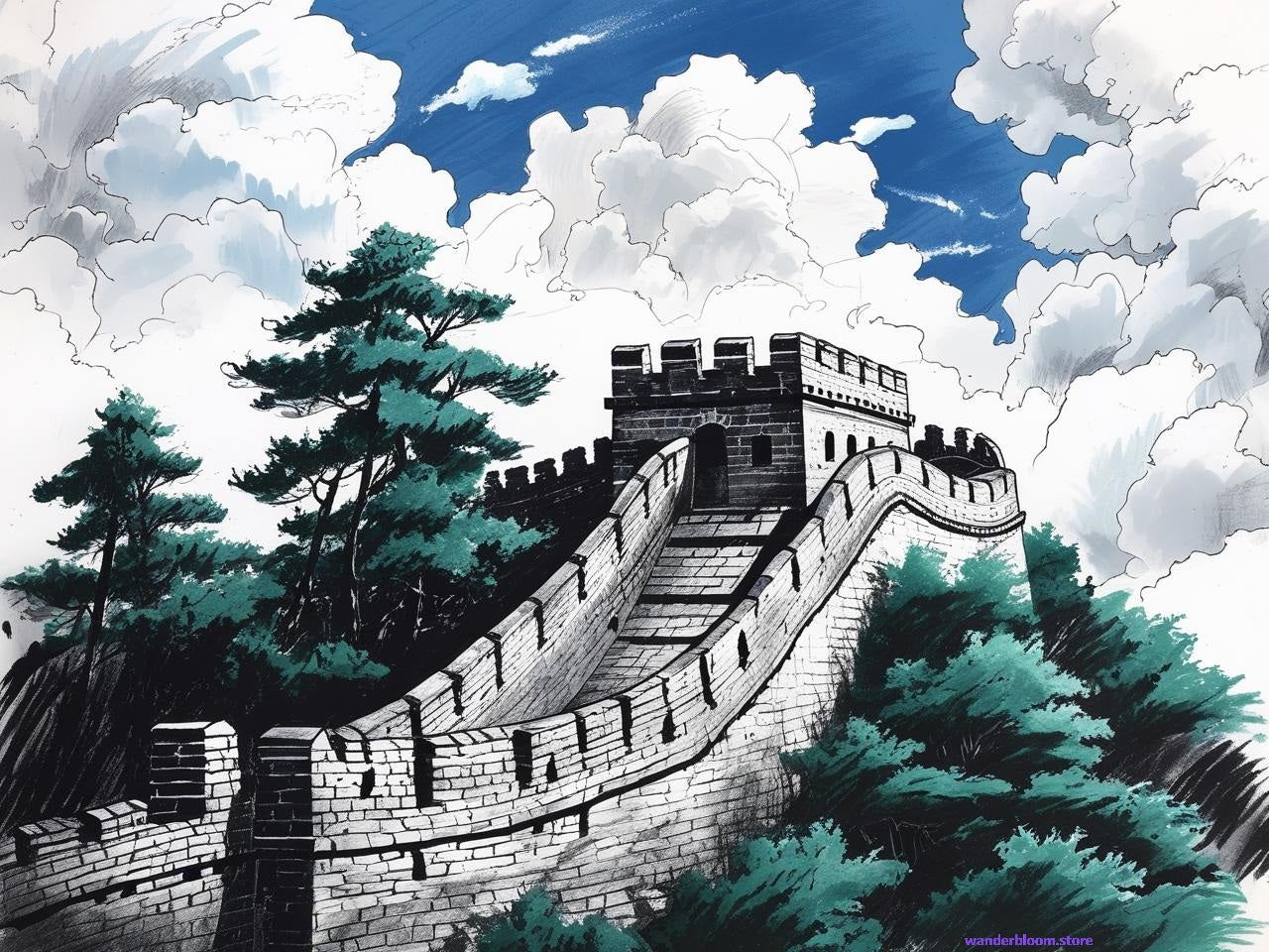 SELF-PRINTABLE : Great Wall of China (8 pieces)