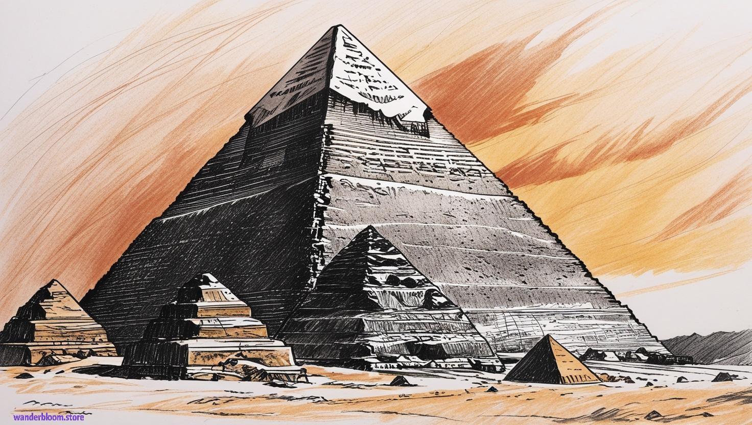 SELF-PRINTABLE : Pyramids of Egypt  (12 pieces)