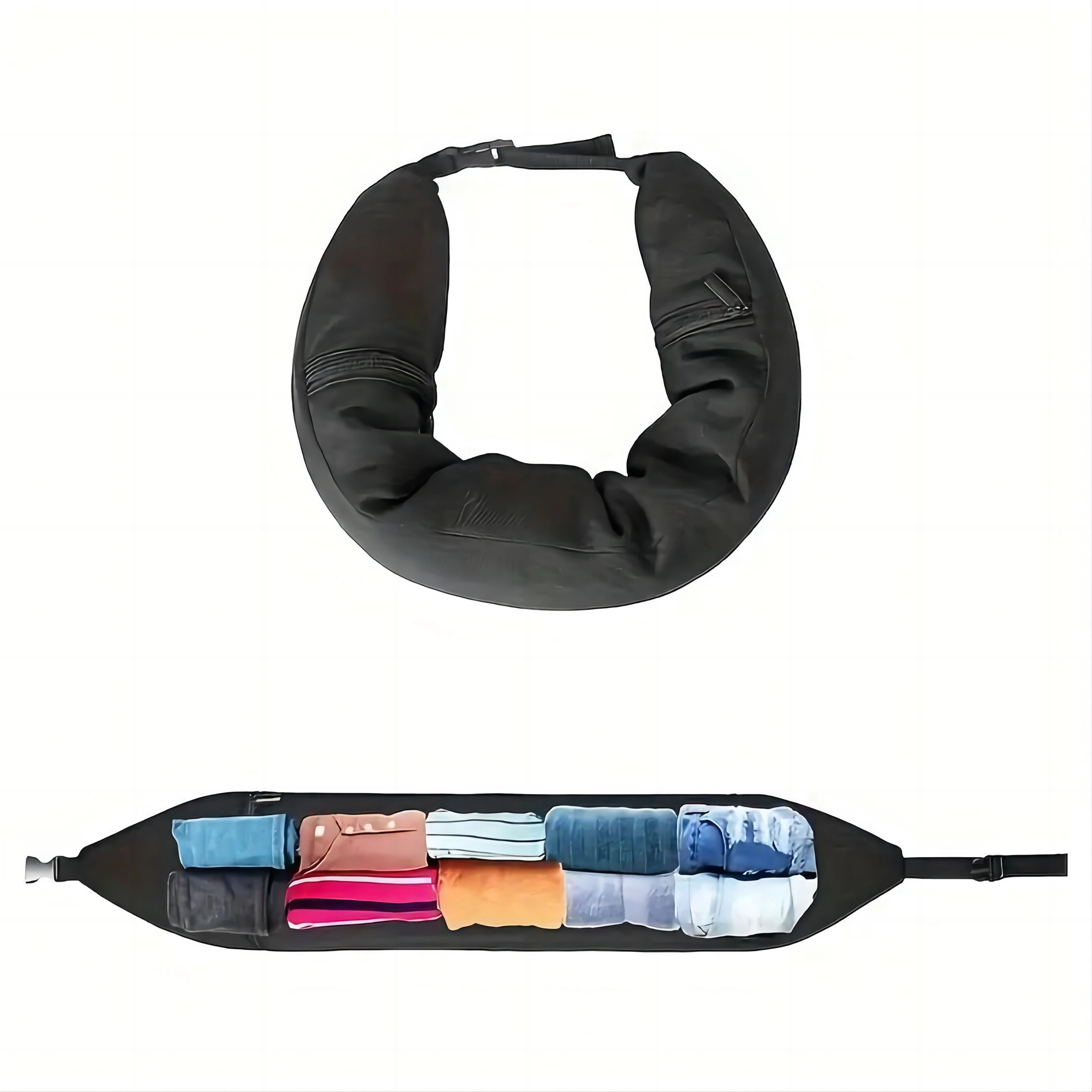 Multifunctional Neck Pillow Crossbody Bag, Unisex Student Travel Pack, Convenient, Space-Saving Pillow Bag Hide Extra Carry-Ons