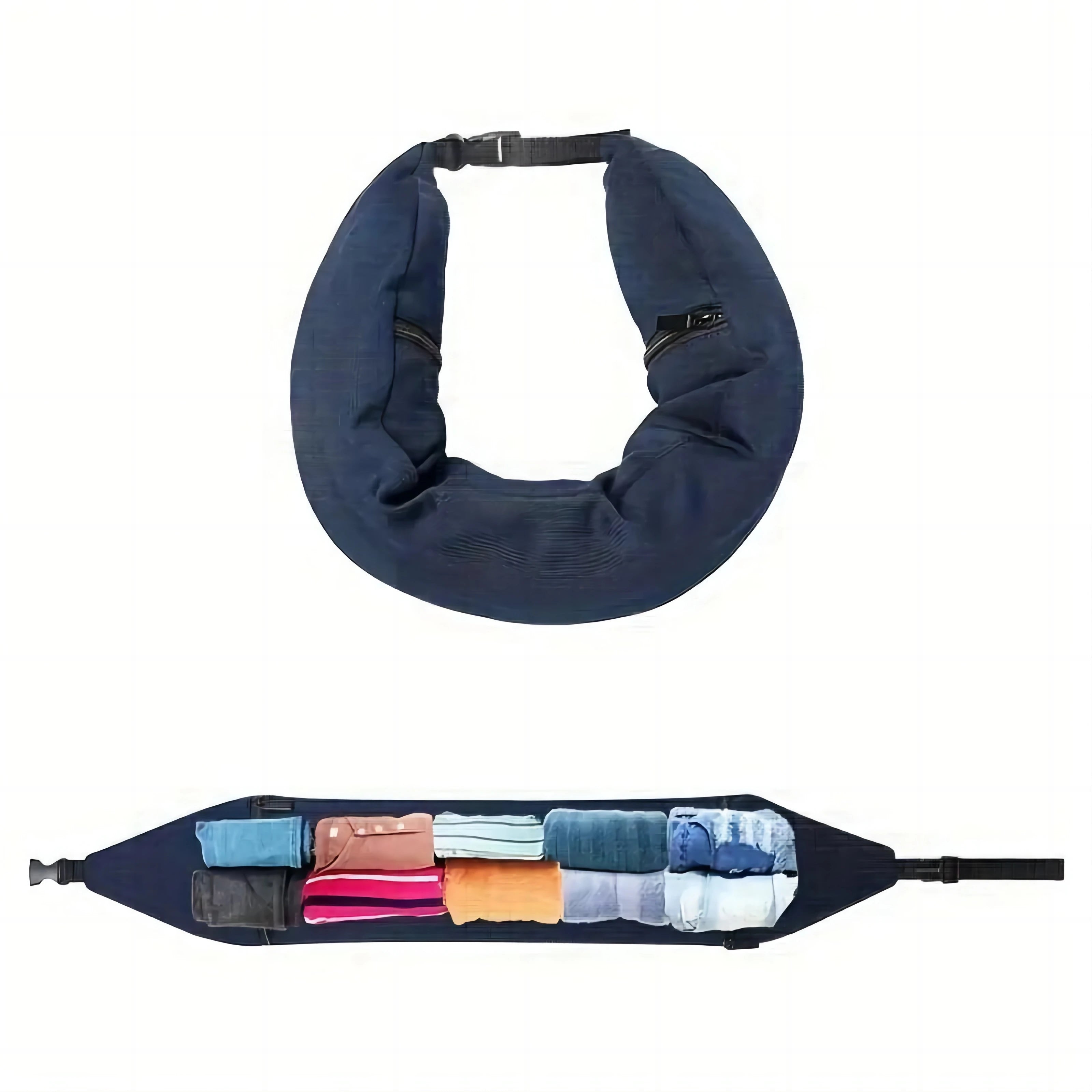 Multifunctional Neck Pillow Crossbody Bag, Unisex Student Travel Pack, Convenient, Space-Saving Pillow Bag Hide Extra Carry-Ons