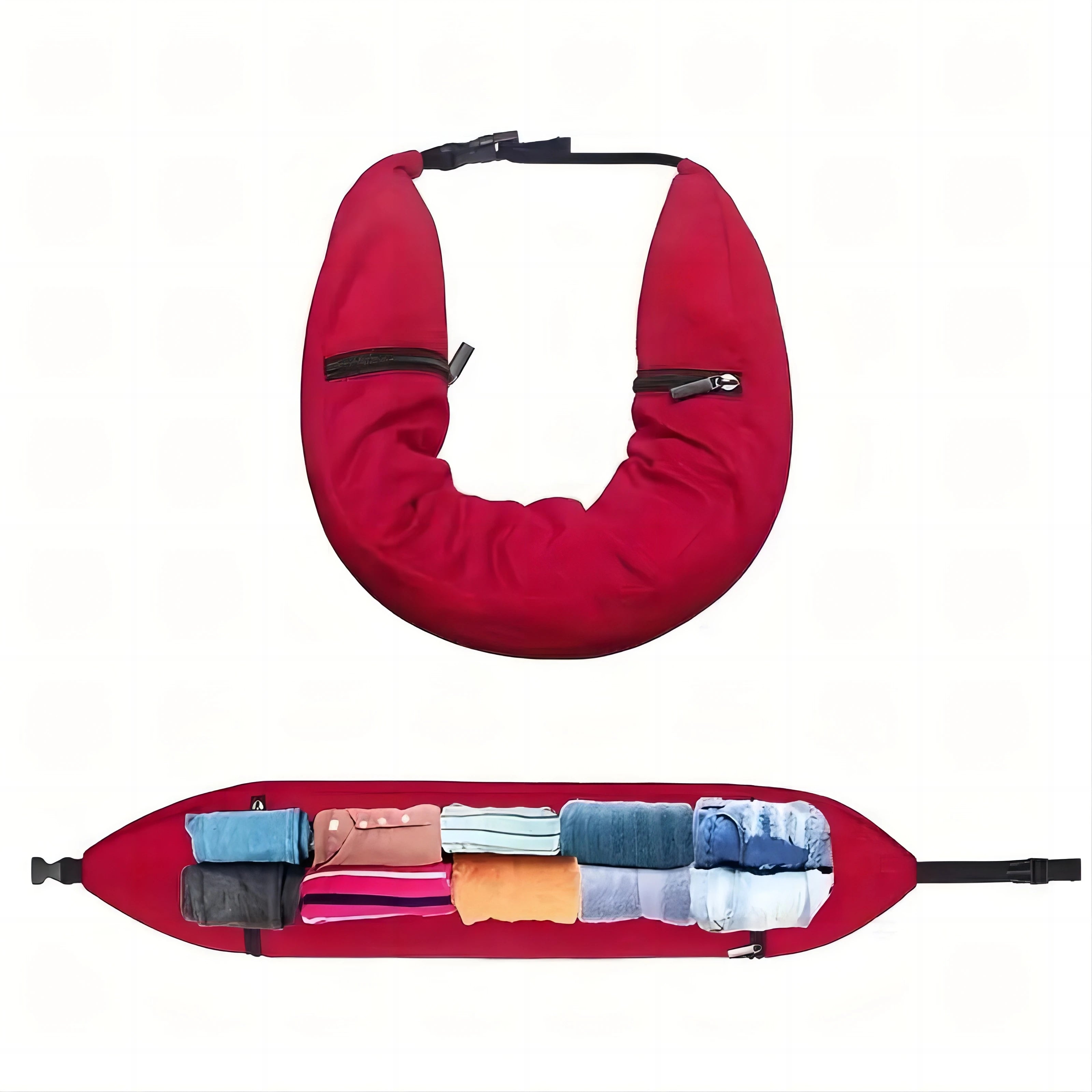 Multifunctional Neck Pillow Crossbody Bag, Unisex Student Travel Pack, Convenient, Space-Saving Pillow Bag Hide Extra Carry-Ons