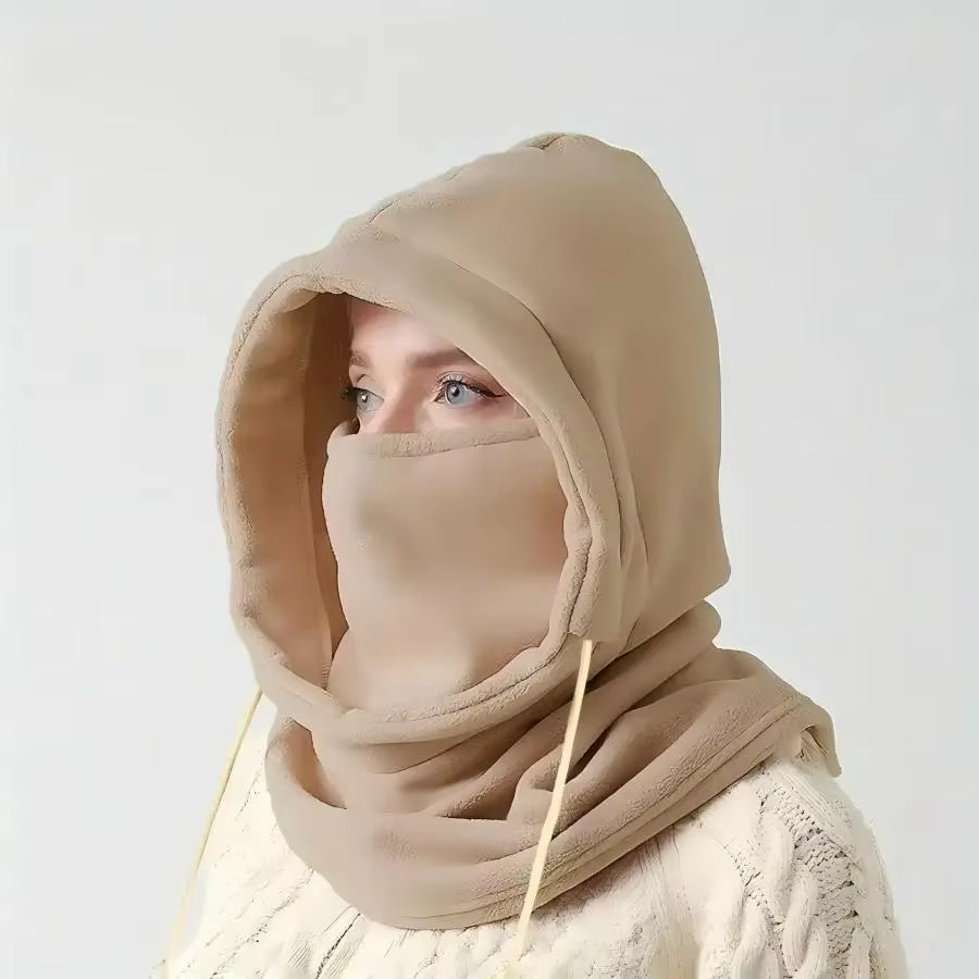 Convenient traveller's Knit Windproof Balaclava, Outdoor Mask, Neck Protection, Cold Insulation, Integrated with Fleece Face Protection Hoodie