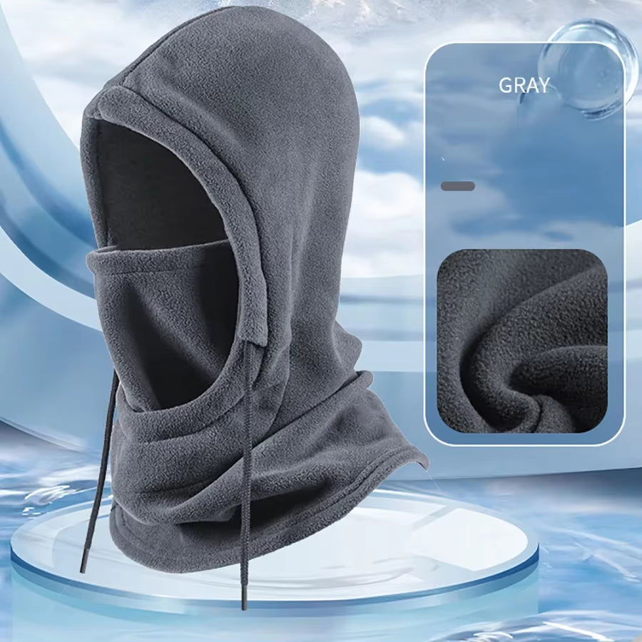 Convenient traveller's Knit Windproof Balaclava, Outdoor Mask, Neck Protection, Cold Insulation, Integrated with Fleece Face Protection Hoodie