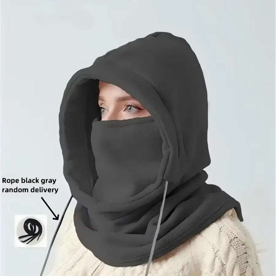 Convenient traveller's Knit Windproof Balaclava, Outdoor Mask, Neck Protection, Cold Insulation, Integrated with Fleece Face Protection Hoodie