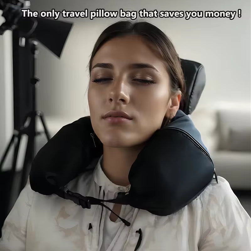 Multifunctional Neck Pillow Crossbody Bag, Unisex Student Travel Pack, Convenient, Space-Saving Pillow Bag Hide Extra Carry-Ons